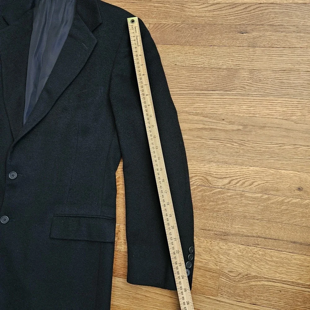 Vintage Polo Ralph Lauren Blazer Men 43L Black Camel Hair Sport Coat Made in USA